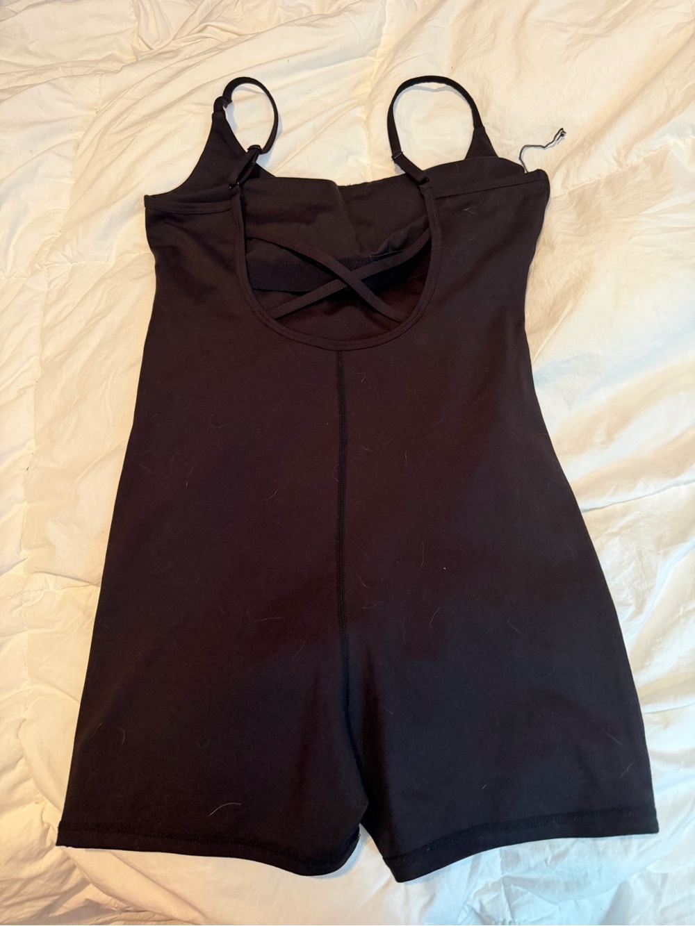 Black Cami Romper with Crisscross Back